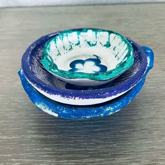 Mexican Pottery Handmade Nesting Bowls Decor Set - Picture 4 of 5